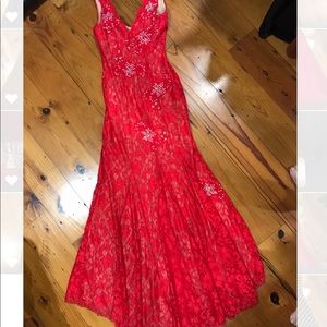Red lace formal